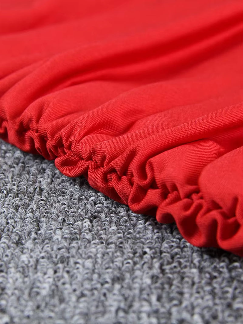 Sexy Ruffle V Deep Evening Party Dress 2025 Summer Short Halter Red Dresses for Women Tight Club Mini Dress Clubwear