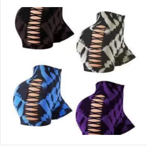 Elevé SculptCut Shorts – Tie-Dye Hollow Curve Shorts