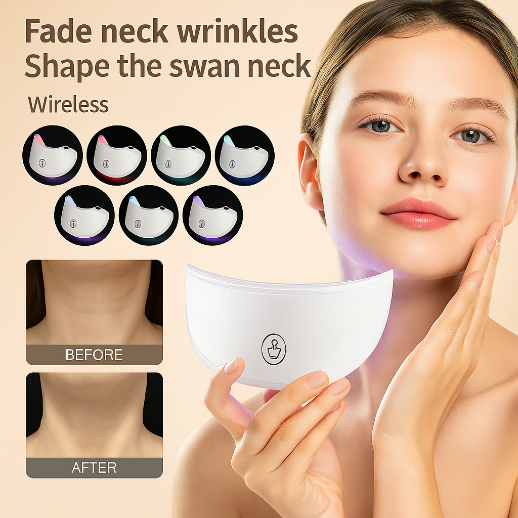 LumiLift LED Neck Mask – 7-Color Photon Therapy for Skin Tightening & Glow
