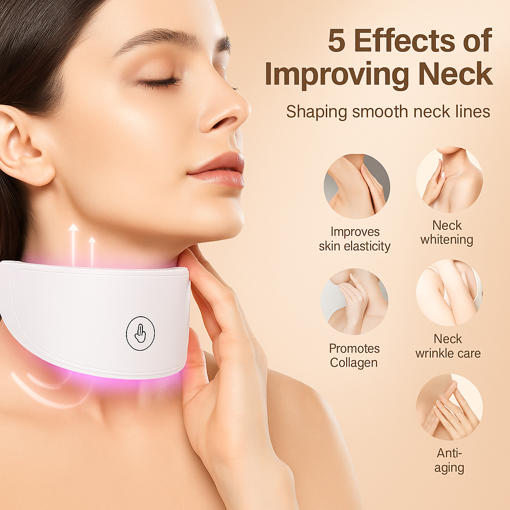 LumiLift LED Neck Mask – 7-Color Photon Therapy for Skin Tightening & Glow
