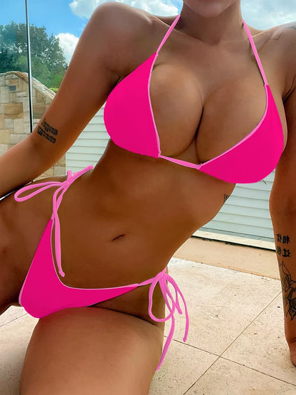 Sexy Leopard Micro Bikini 2023 Women Swimsuit Female Swimwear Thong Bikinis Set Brazilian Halter Beach Wear Lace up Bathing Suit