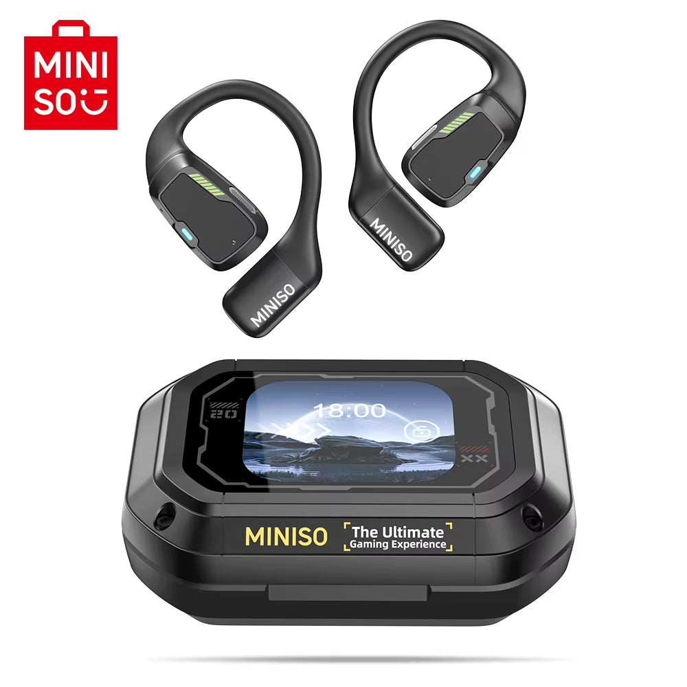 AI  M98 Wireless Headphones OWS Sports Bluetooth Earphones Gaming Headset AI Translator Earbuds APP LCD Touch Screen IPX5