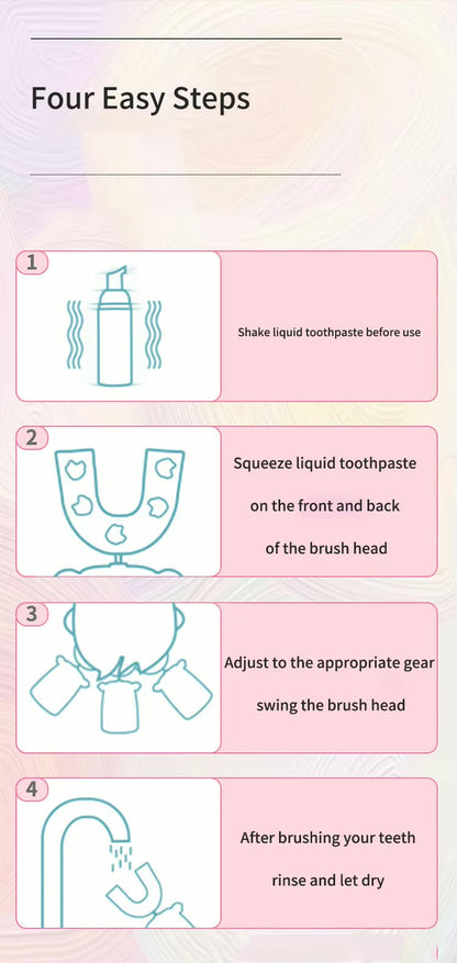 U-Shaped Electric Toothbrush – Ultrasonic 360° Hands-Free Cleaning with LED Light for Teeth Whitening & Gum Care