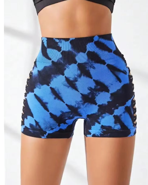 Elevé SculptCut Shorts – Tie-Dye Hollow Curve Shorts