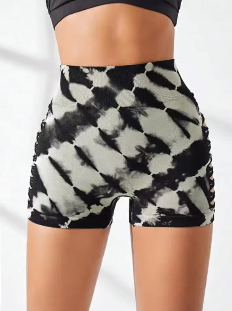 Elevé SculptCut Shorts – Tie-Dye Hollow Curve Shorts