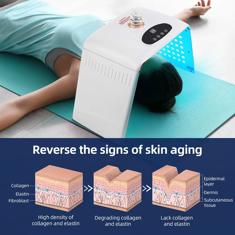 7 Colors LED Photon Machine with Nano Spray Skin Moisturizing Face Humidifier Nano Spray LED Facial Body SPA Skin Care Lamp