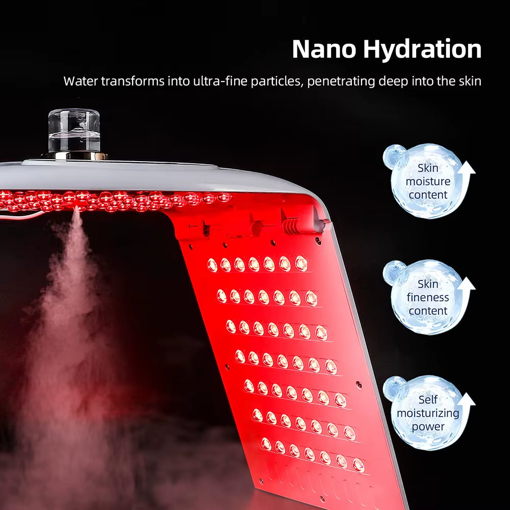 7 Colors LED Photon Machine with Nano Spray Skin Moisturizing Face Humidifier Nano Spray LED Facial Body SPA Skin Care Lamp